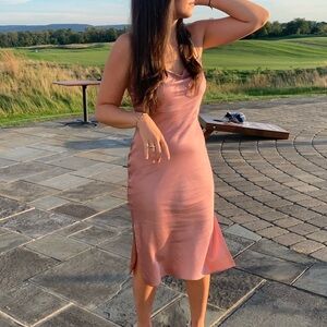 Express Strapless Mauve Dress